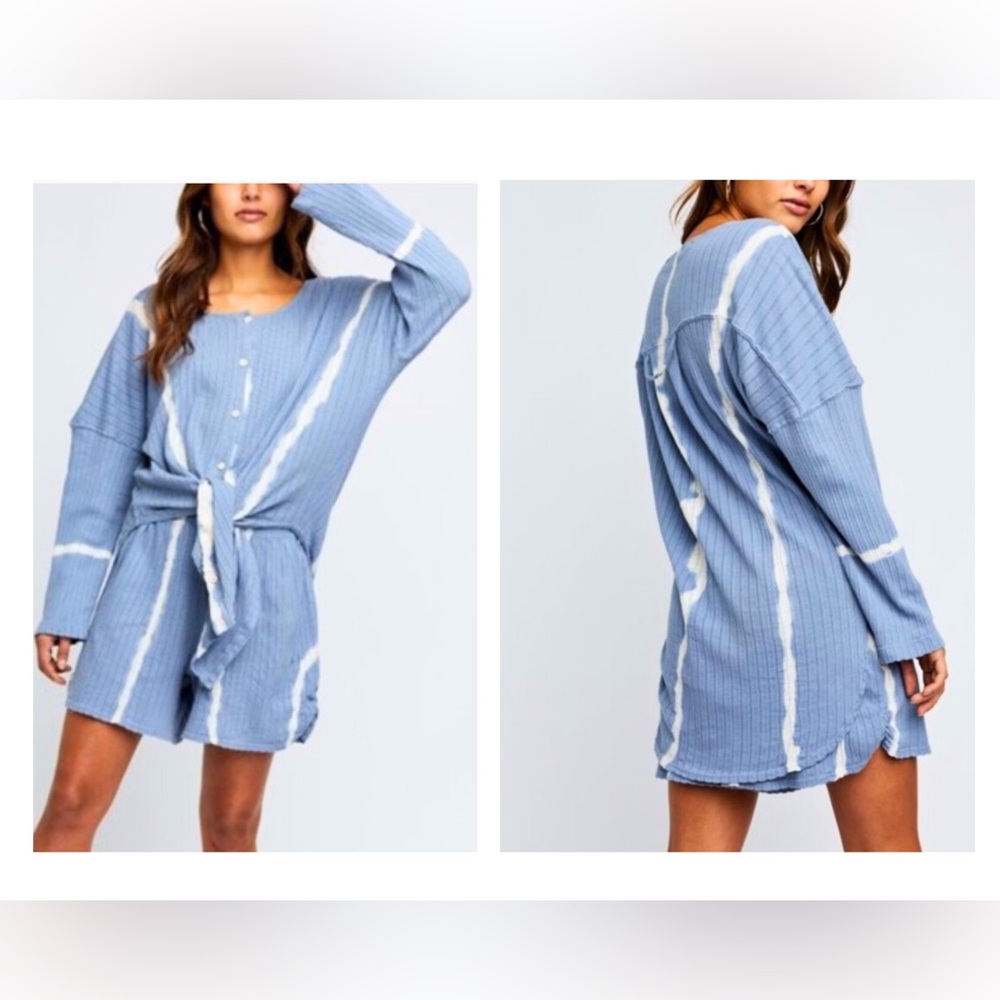 Free People Intimately Little Dreams Top In Blue/White